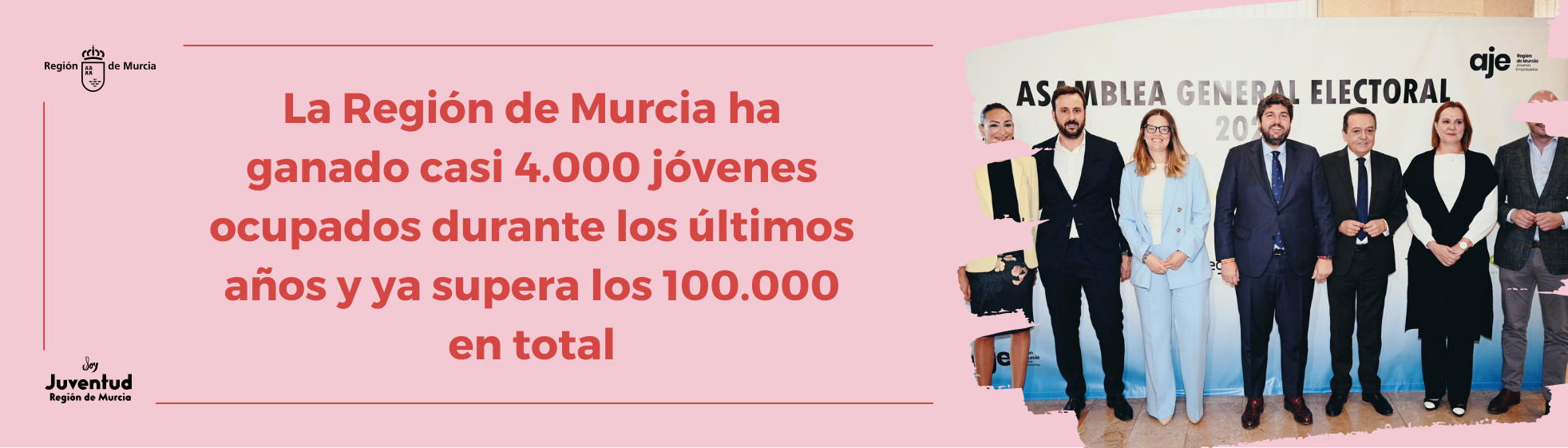 La Región de Murcia ha ganado casi 4.000 jóvenes ocupados durante los últimos años y ya supera los 100.000 en total