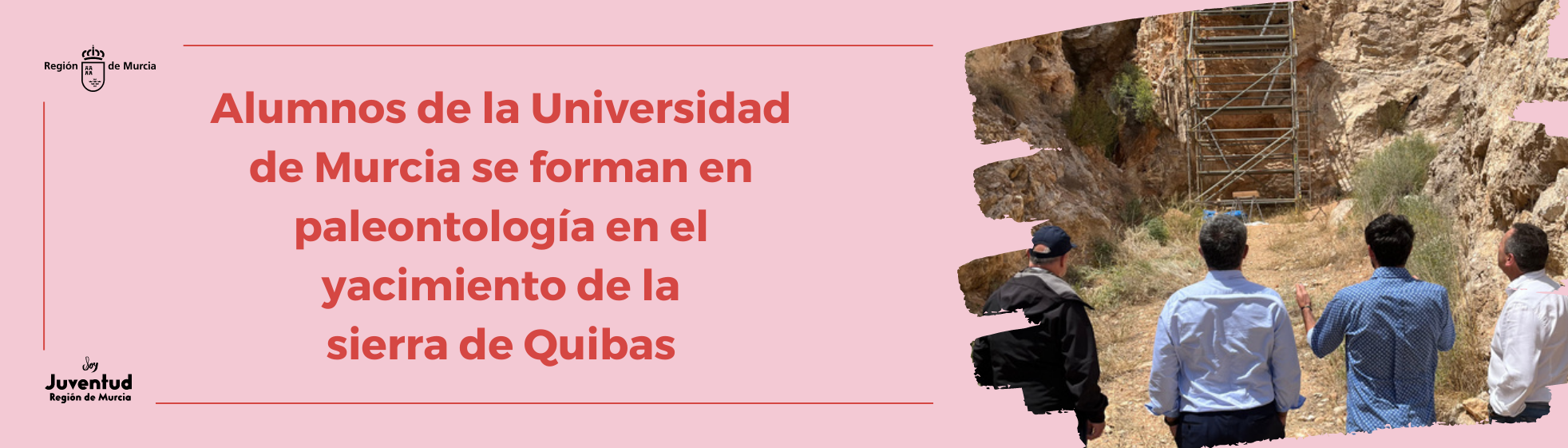 Alumnos de la Universidad de Murcia se forman en paleontología en el yacimiento de la sierra de Quibas