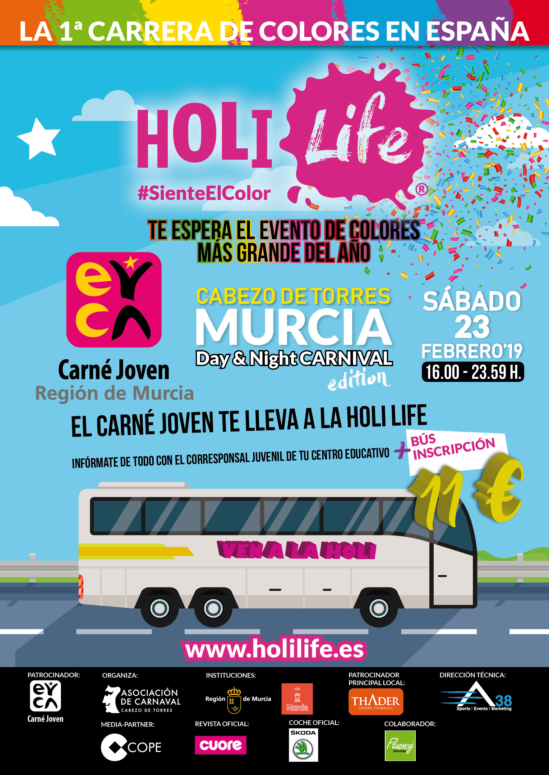 Holi Life Murcia Cabezo de Torres a través de Carné Joven Región de Murcia